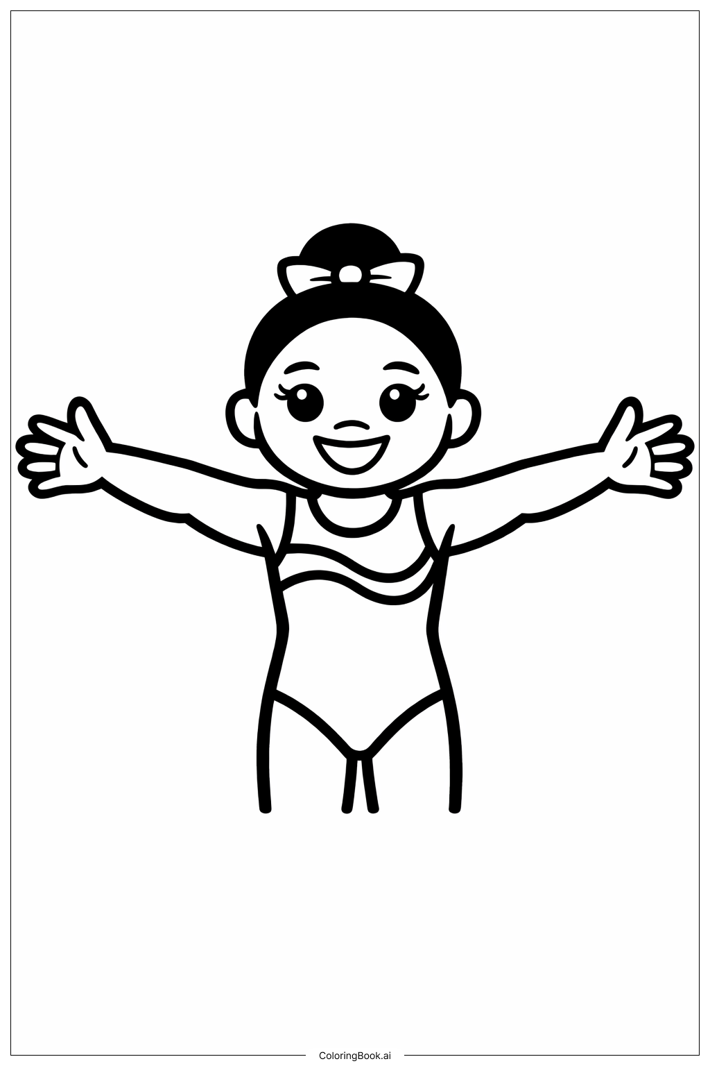 Simone Biles en train d’étirer les bras