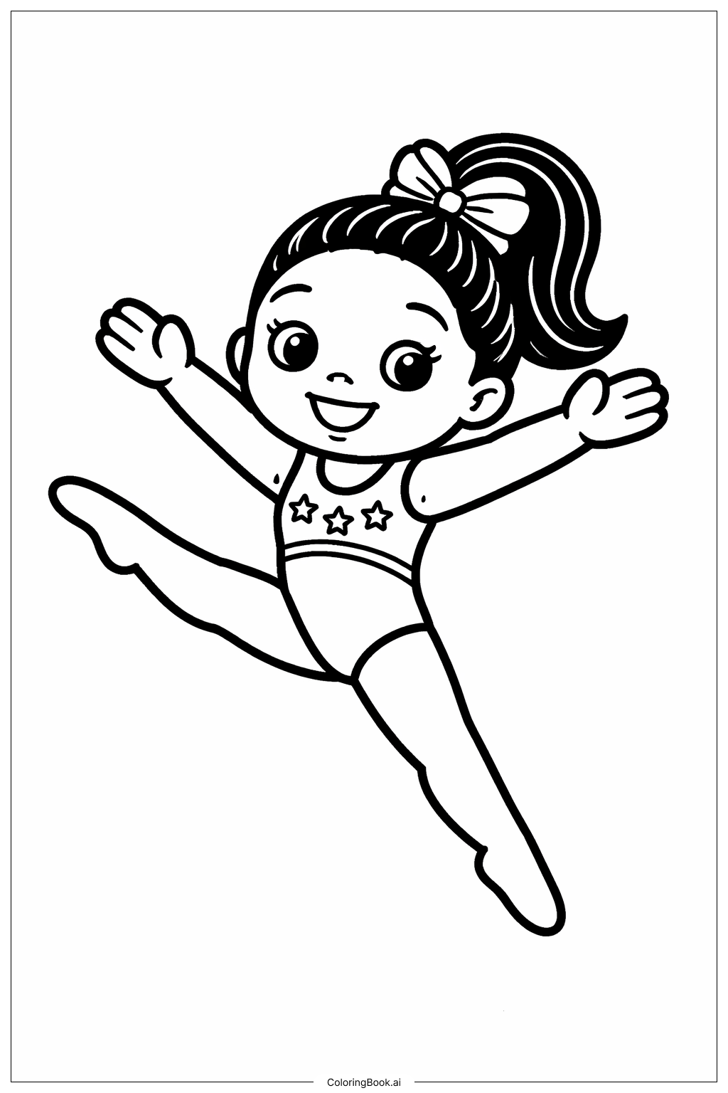  Page de coloriage Petite gymnaste Simone Biles 