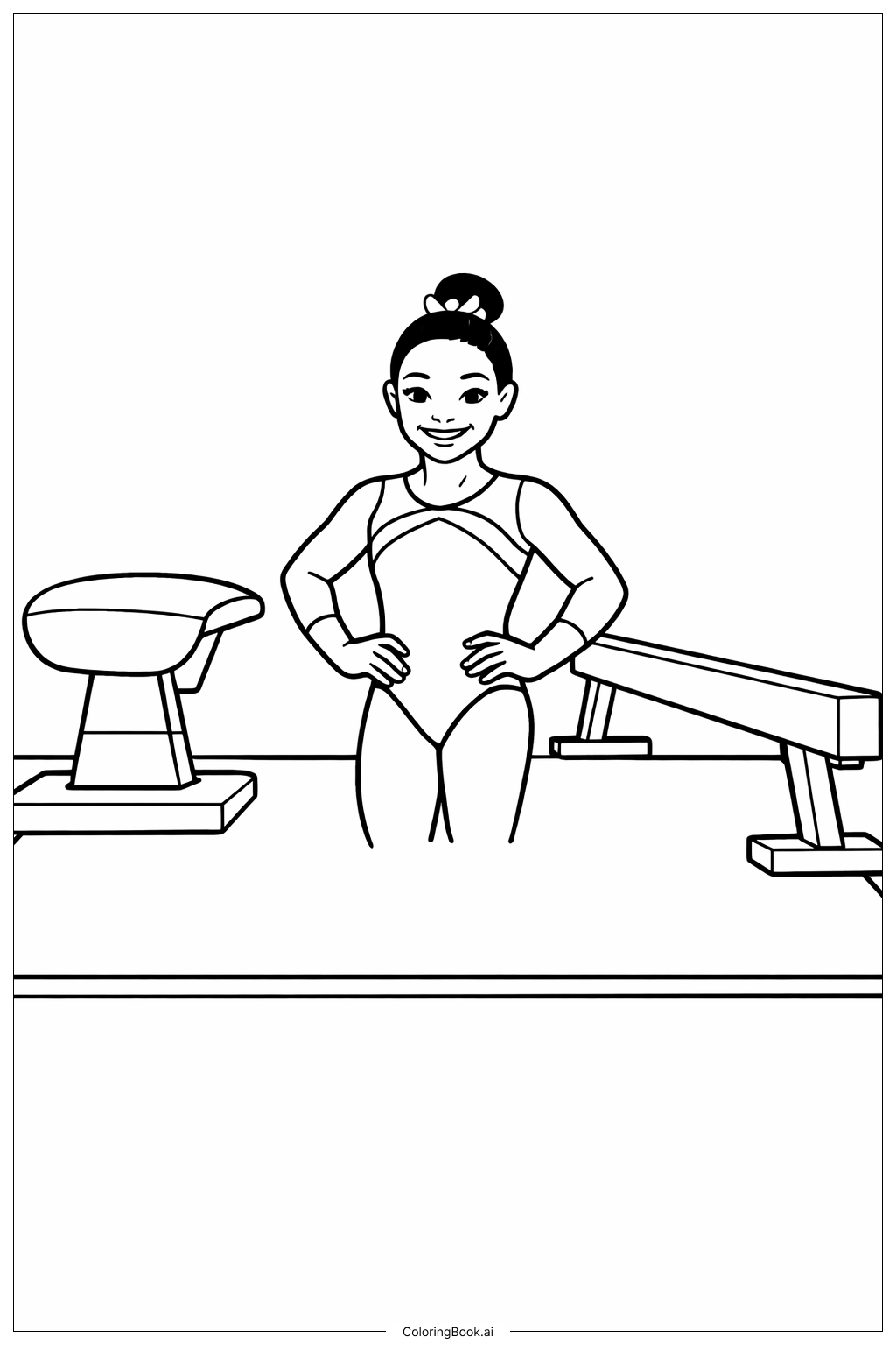  Simone Biles 與體操器材著色頁 