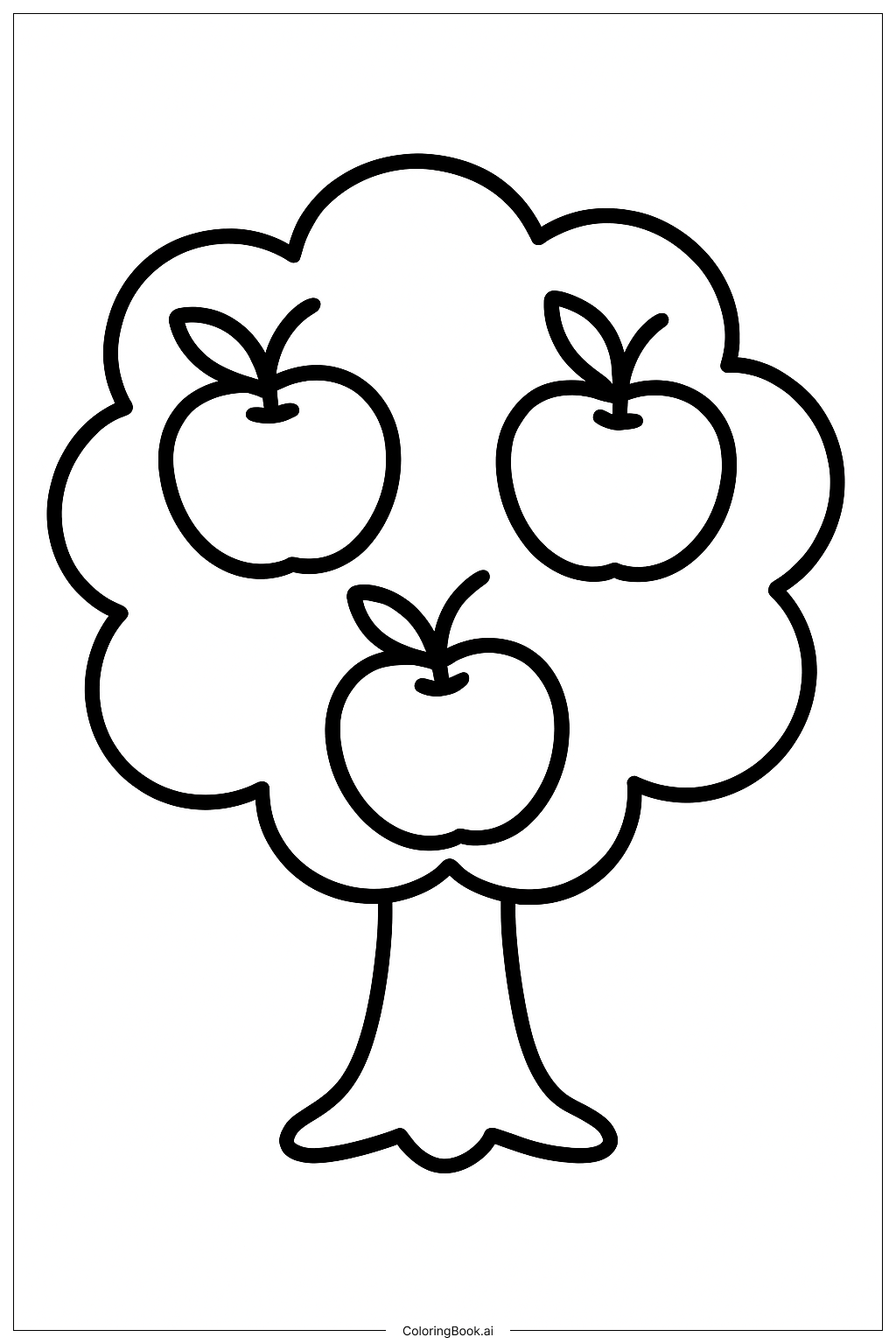 Página para colorir de Macieira Simples