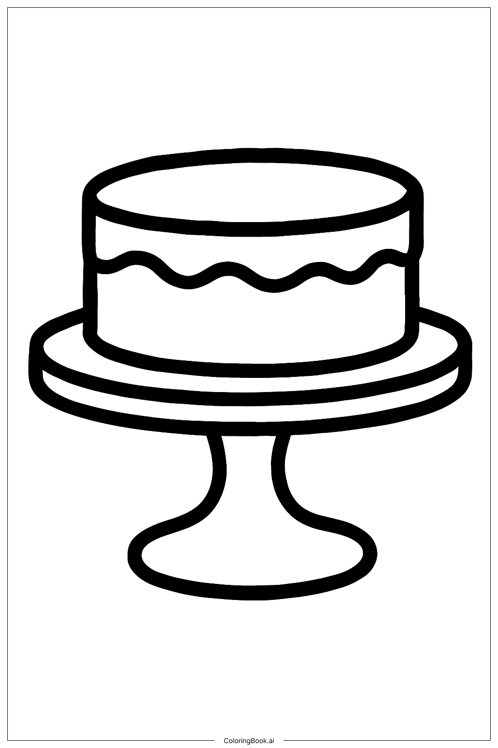  Simple Cake Stand Coloring Page 