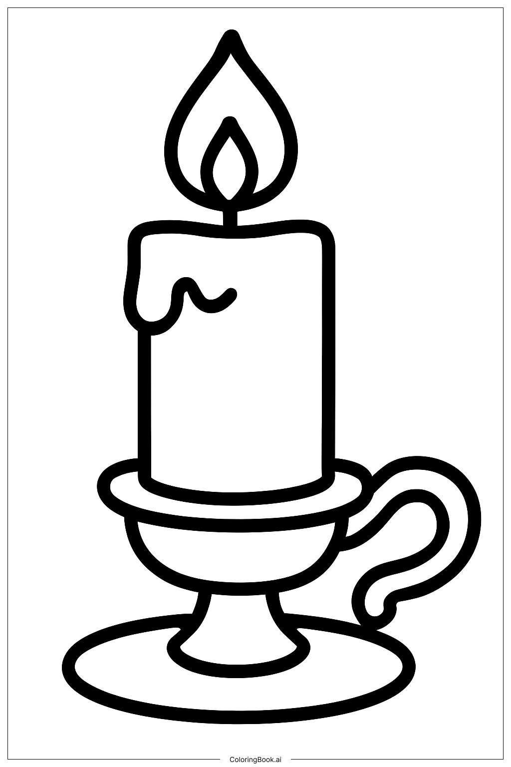  Simple Christmas Candle Coloring Page 