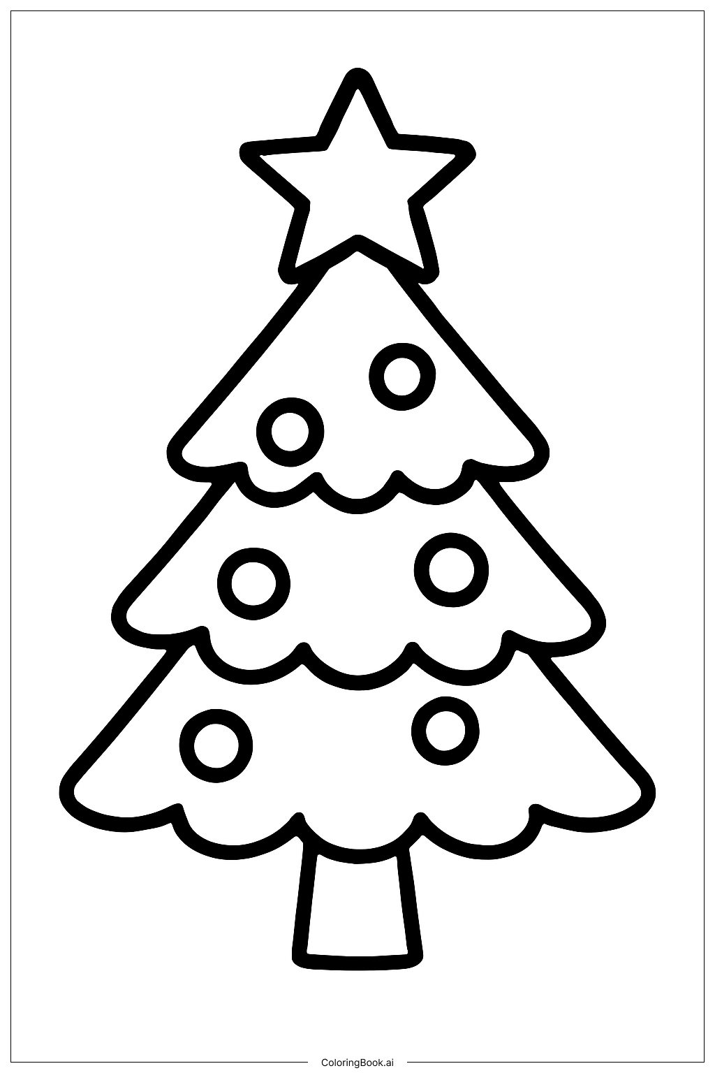  Simple Christmas Tree Coloring Page 