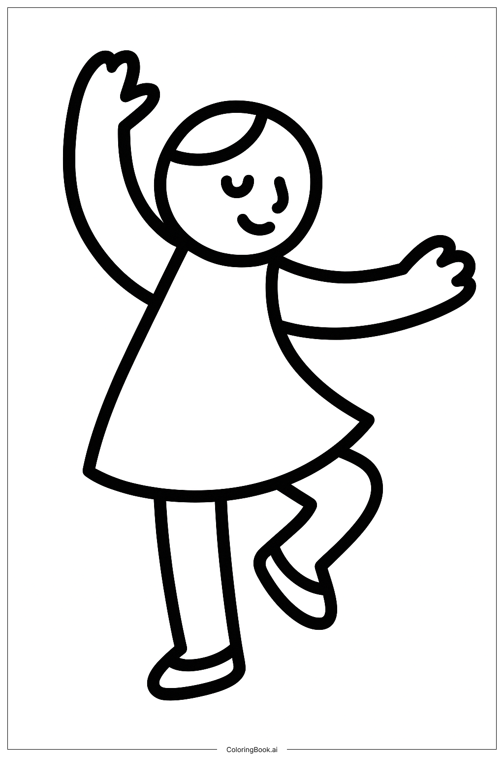  Simple Dance Pose Coloring Page 