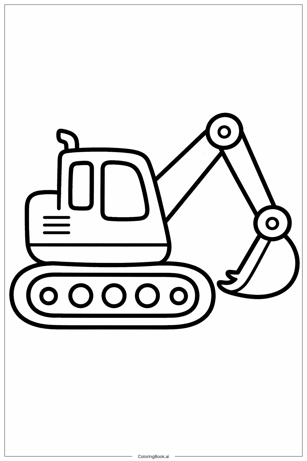 简易挖掘机填色页