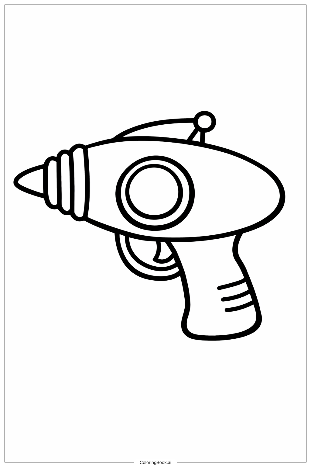  Page de coloriage Pistolet Laser Simple 