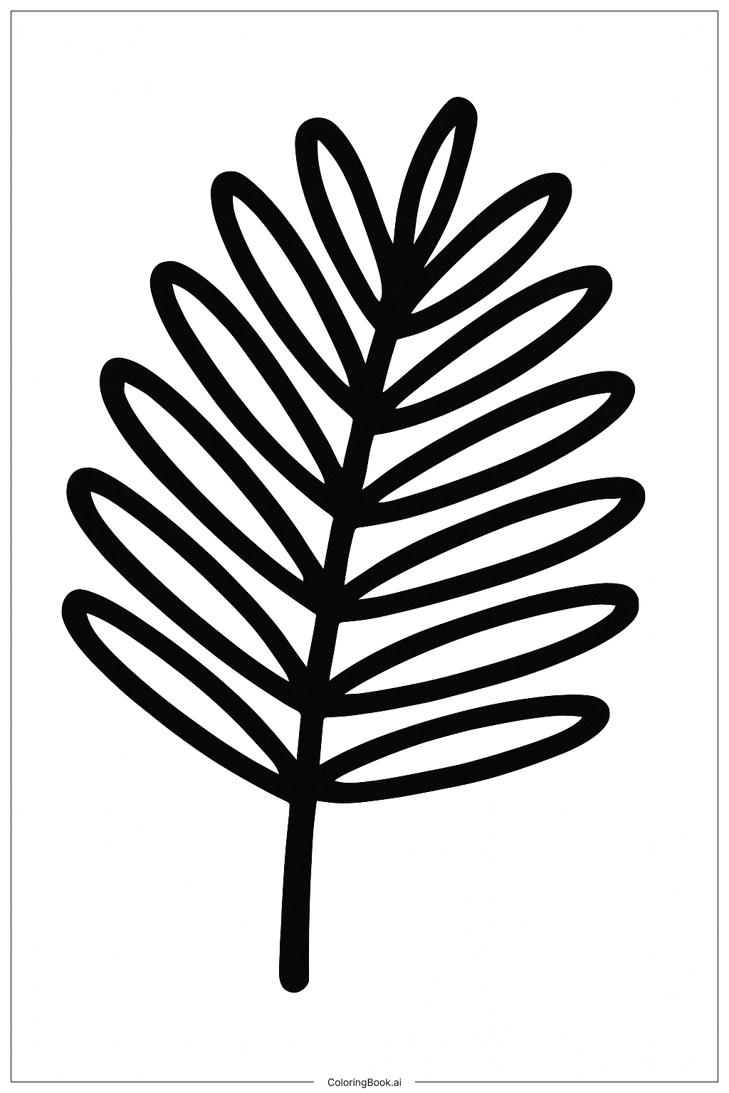  간단한 야자잎 색칠공부 페이지 