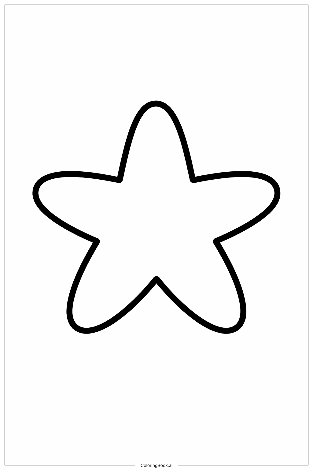  简单的海星轮廓填色页 