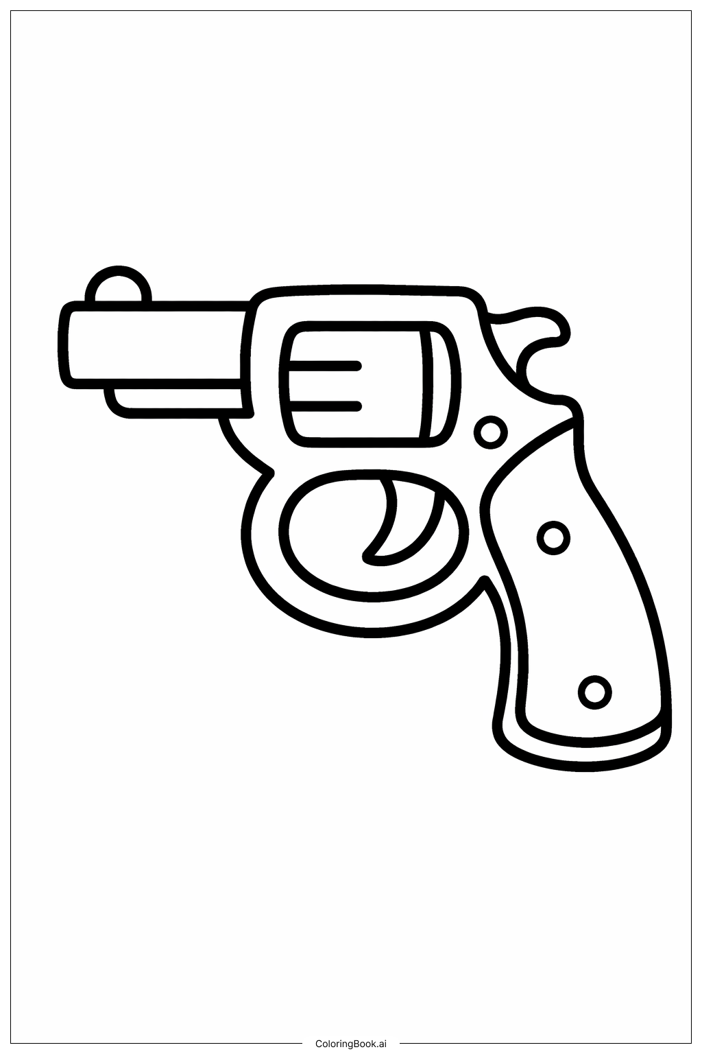  Page de coloriage Pistolet à Gâchette Simple 