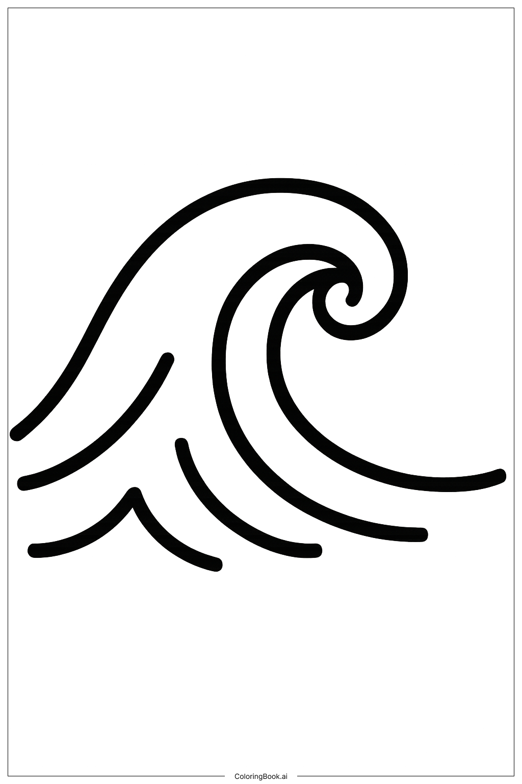  简易波浪纹身填色页 