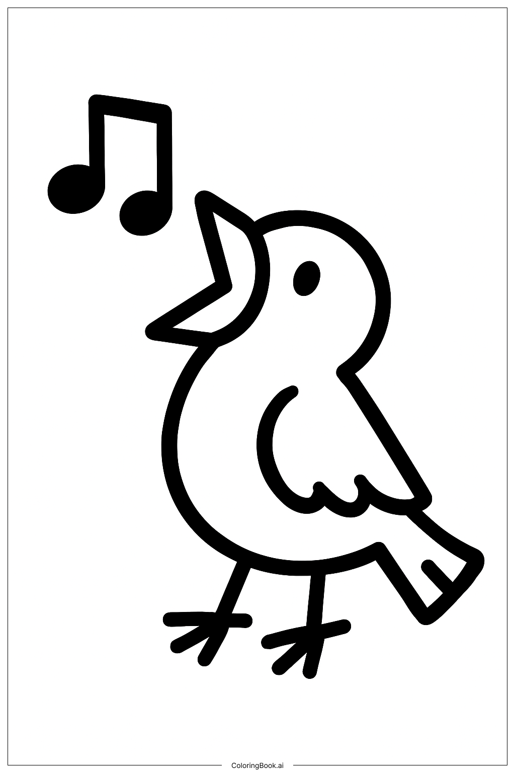  Página para colorear de Pájaro Cantante 