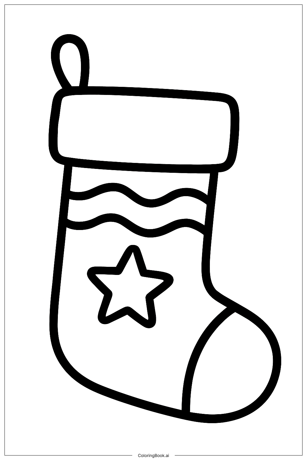  Single Christmas Stocking Coloring Page 