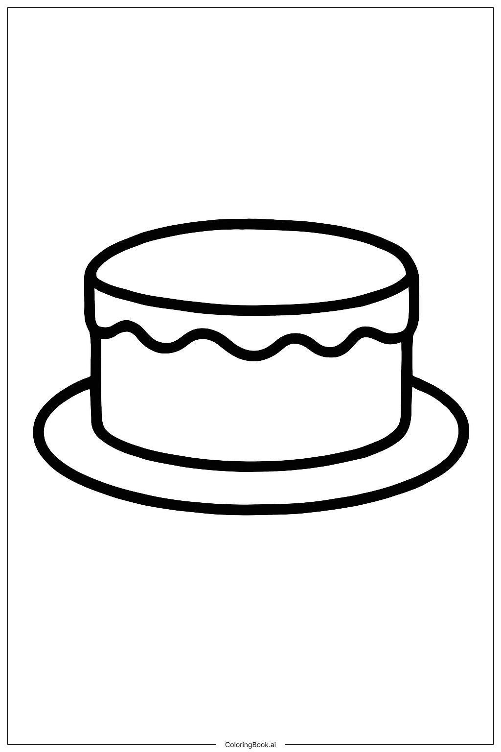  Single Layer Cake Coloring Page 