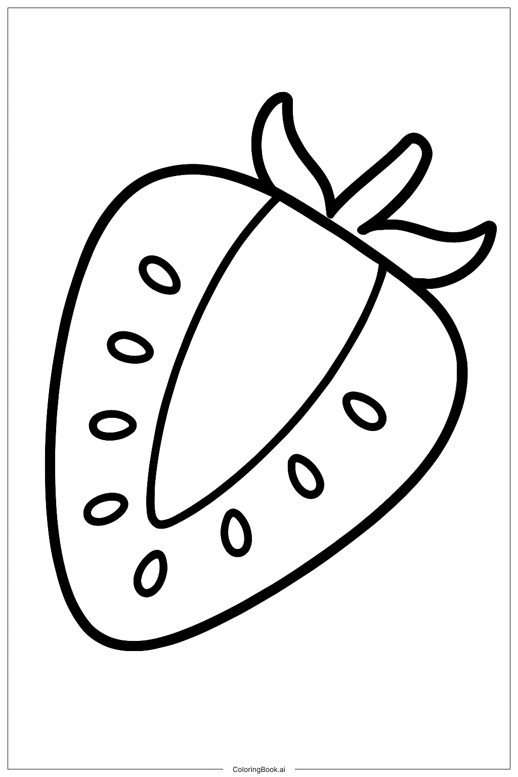 單片草莓切片著色頁