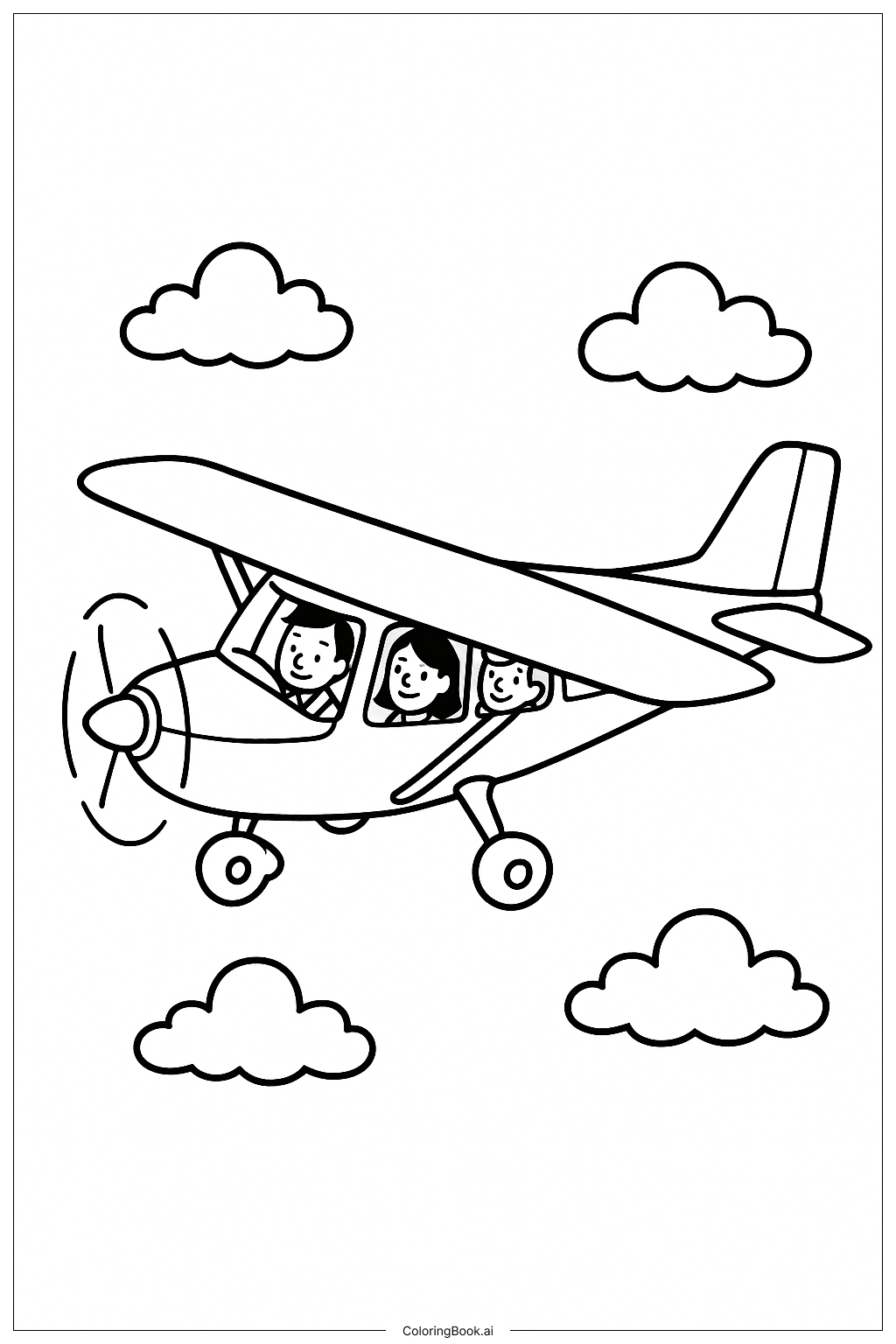  Himmelsrundflug Flugzeug Ausmalseite 