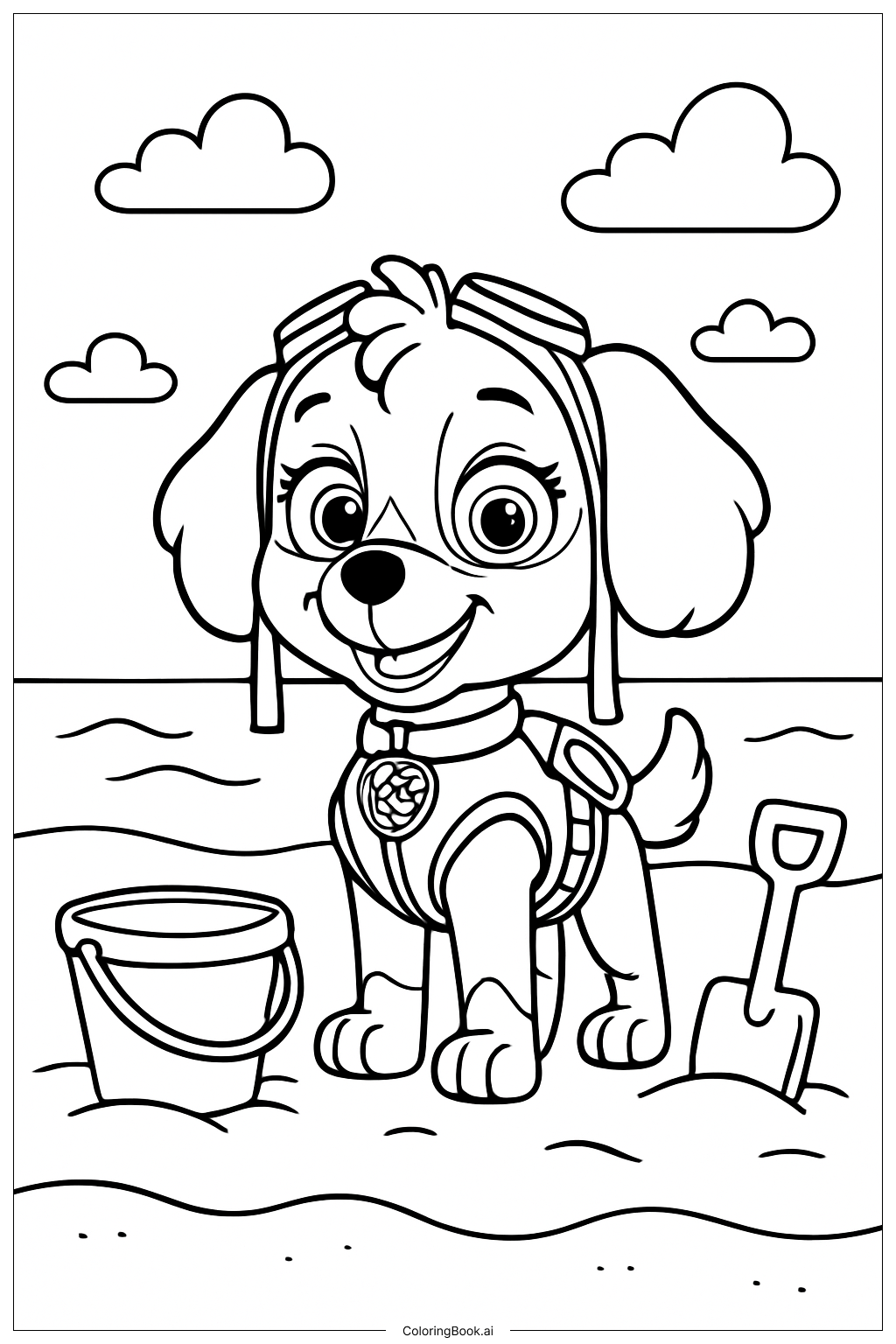  Skye Paw Patrol Am Strand Ausmalseite 