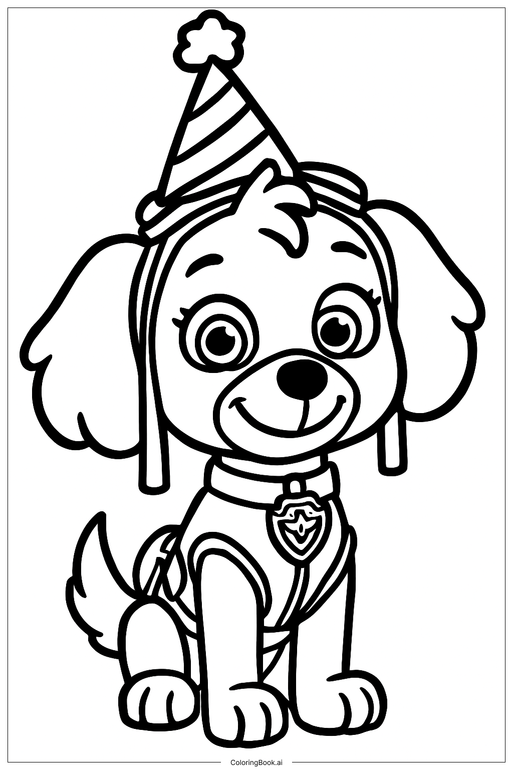  Trang tô màu Mũ Sinh Nhật Skye Paw Patrol 