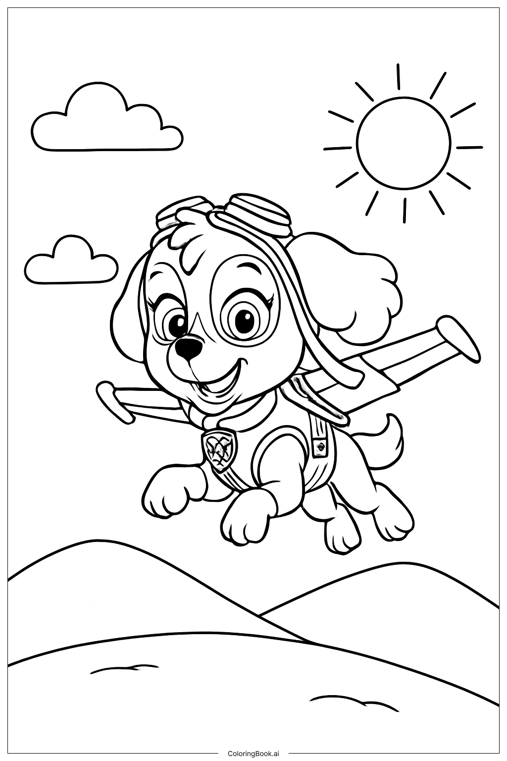 Skye Chó cảnh sát bay qua những ngọn đồi