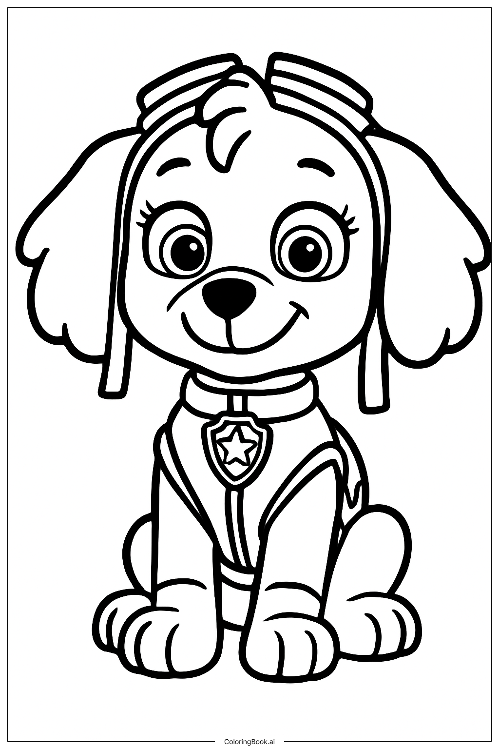  Trang tô màu Skye Paw Patrol Ngồi 