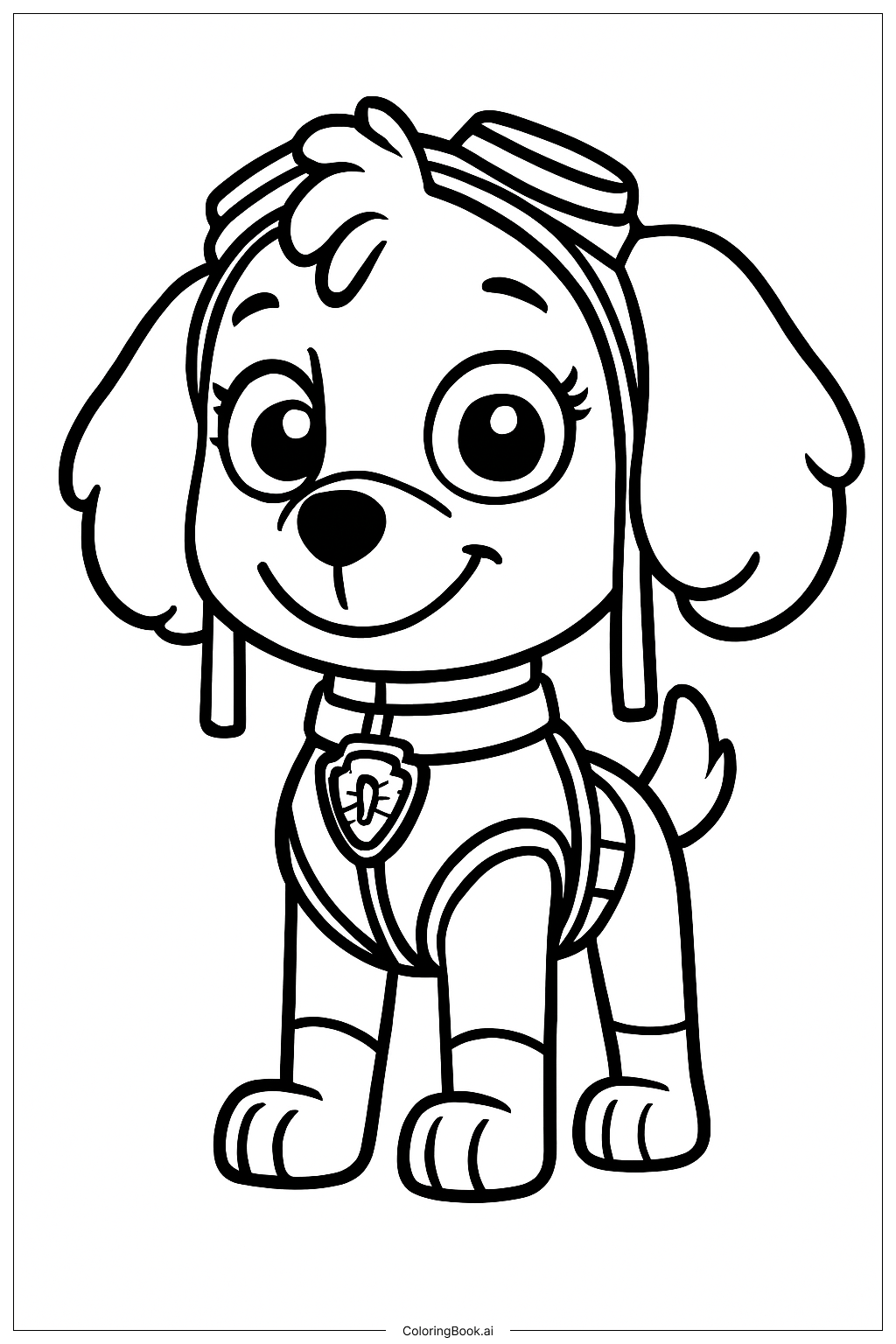  Trang tô màu Skye Paw Patrol Đứng 