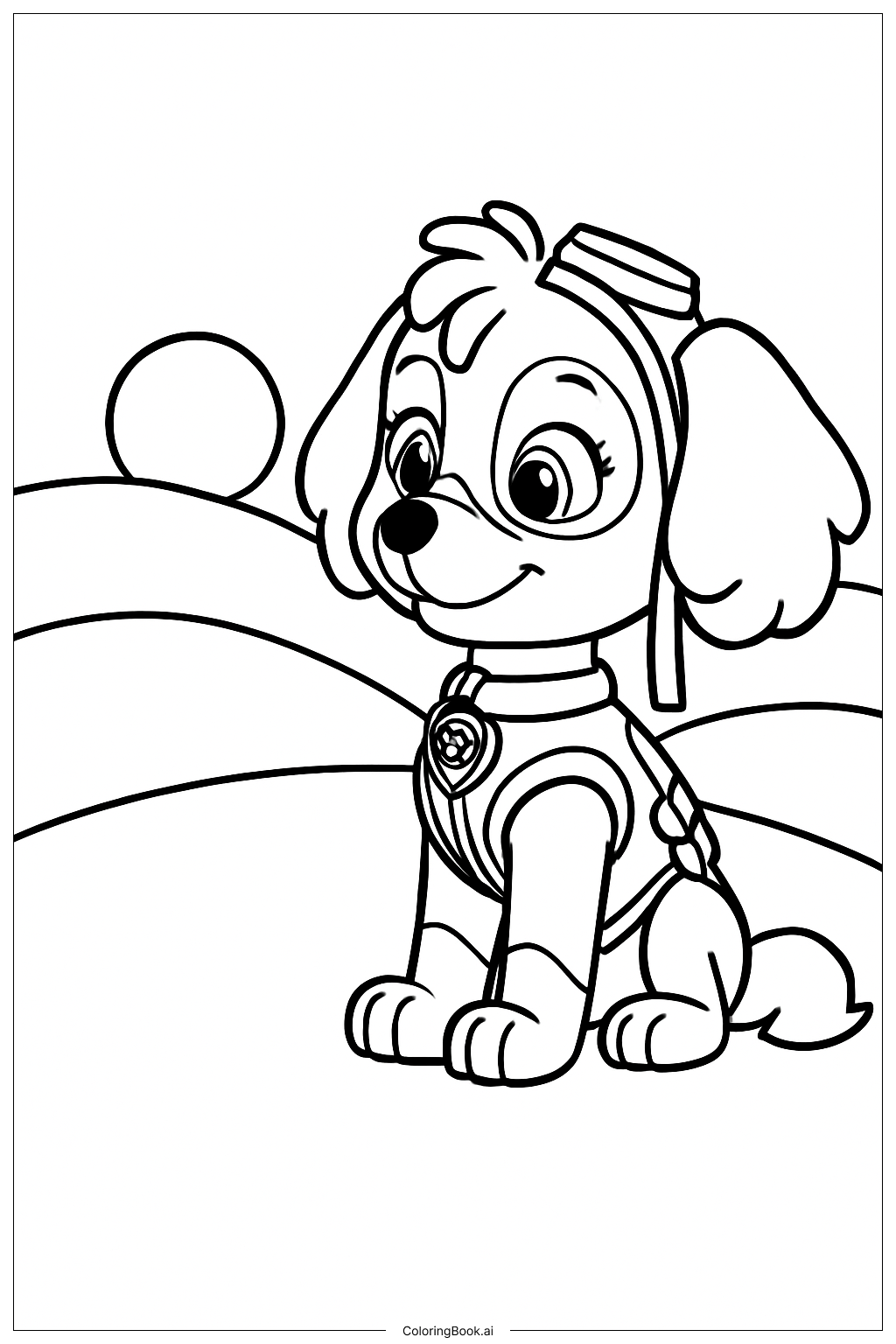  Trang tô màu Skye trong Paw Patrol ngắm hoàng hôn 