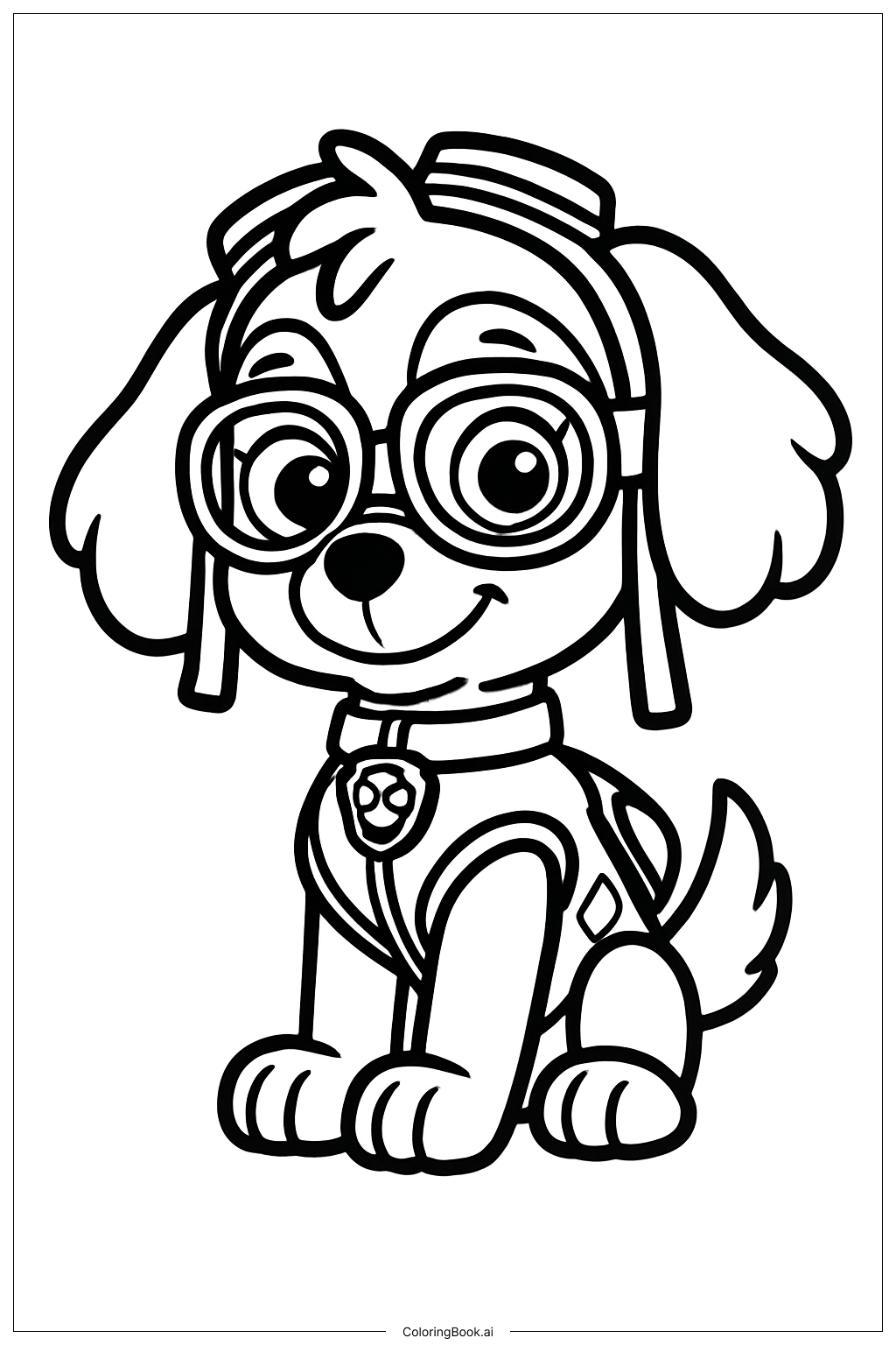  Trang tô màu Skye Paw Patrol Với Kính Bơi 