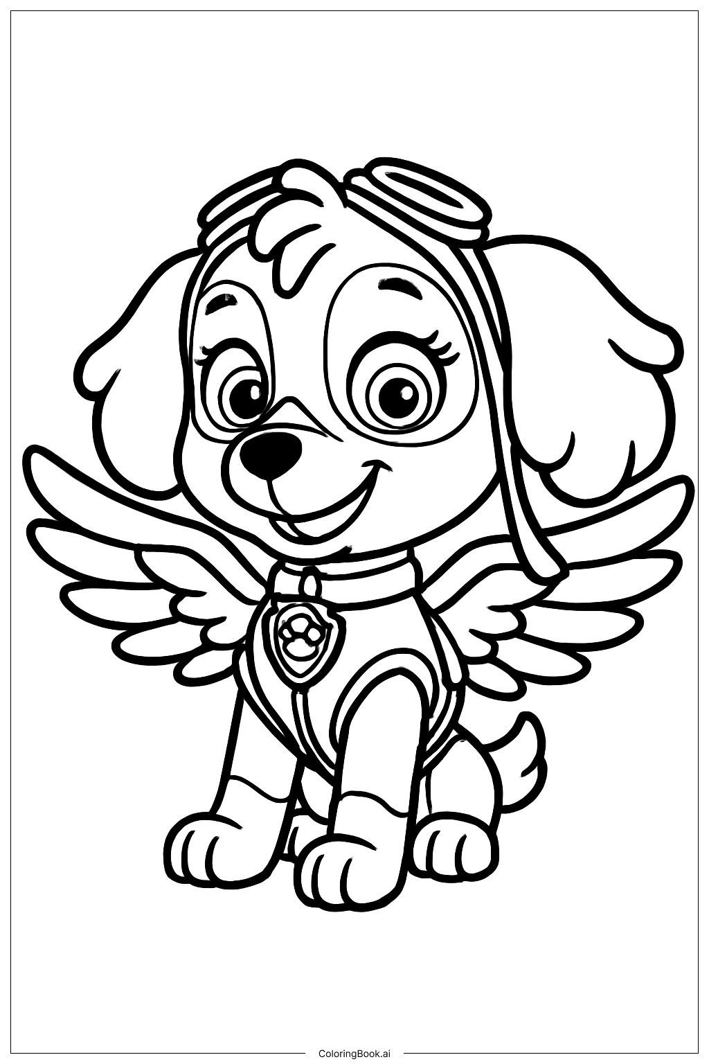  Trang tô màu Skye Paw Patrol Với Đôi Cánh 
