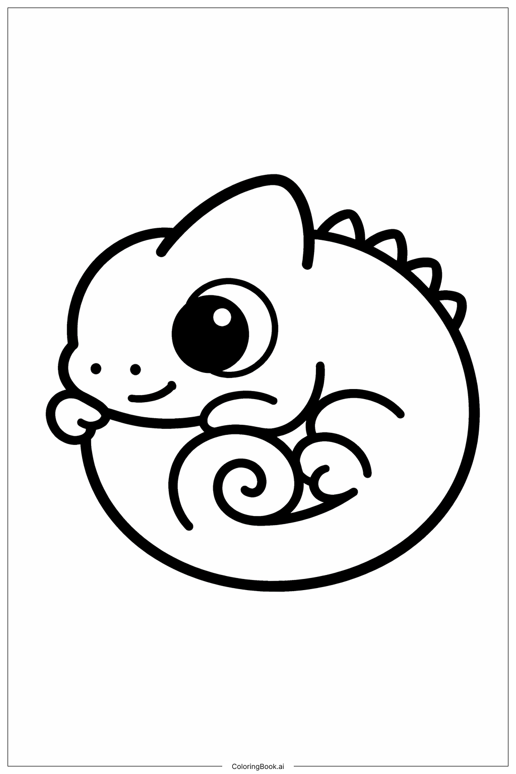 睡著的小變色龍著色頁