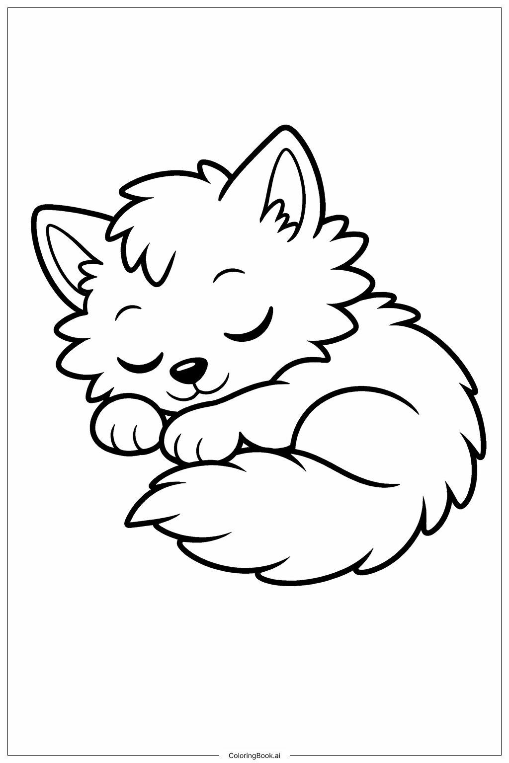  睡觉的婴儿狼人填色页 