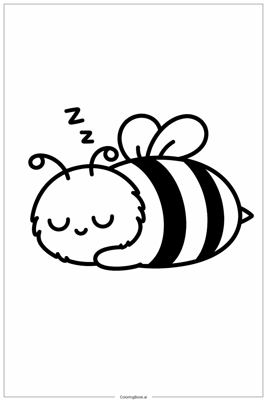 Sleeping Bumblebee Coloring Page