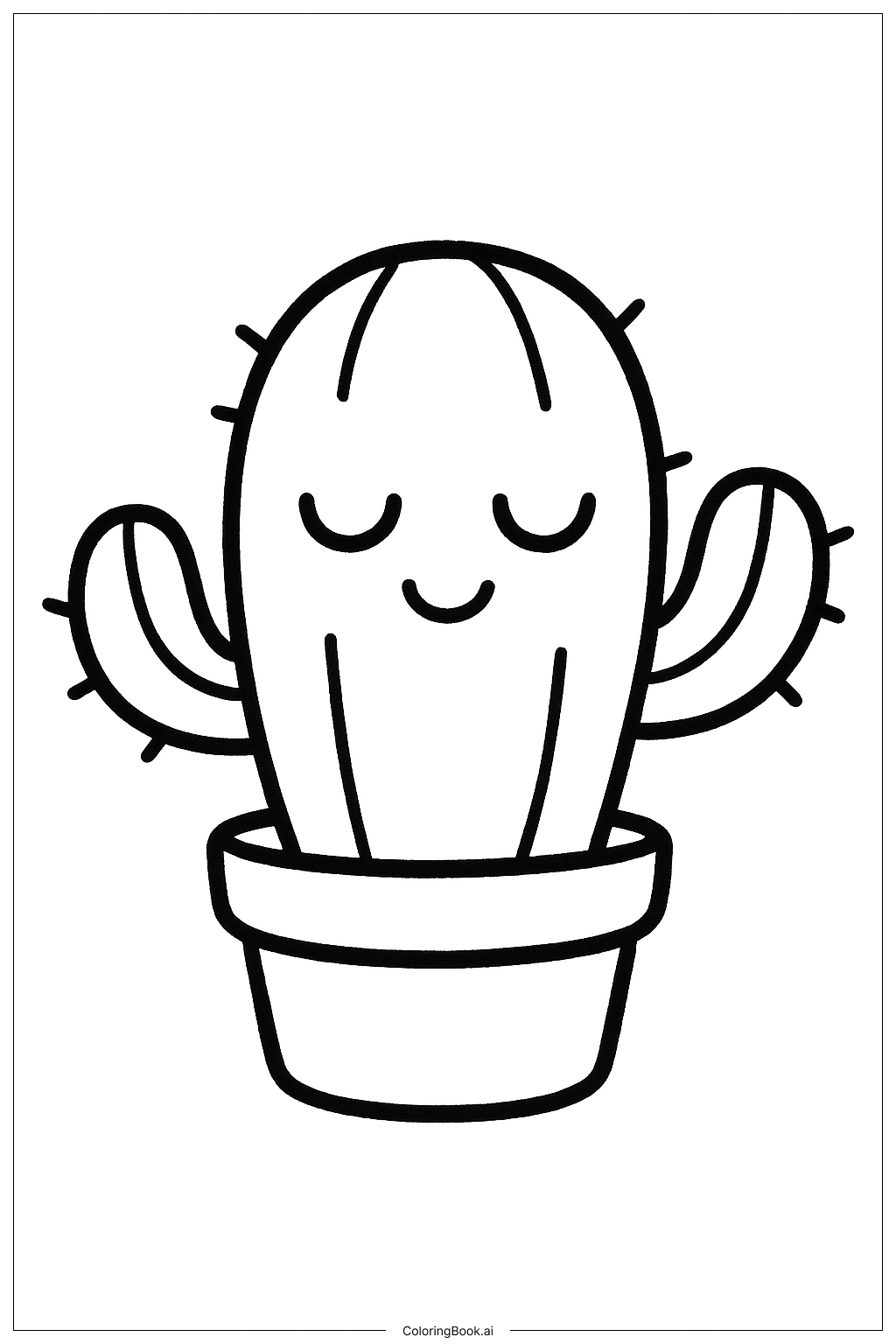  睡著的仙人掌著色頁 