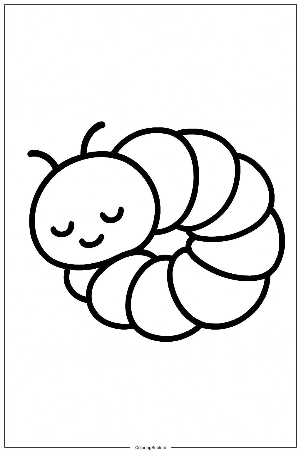  자는 애벌레 색칠공부 페이지 