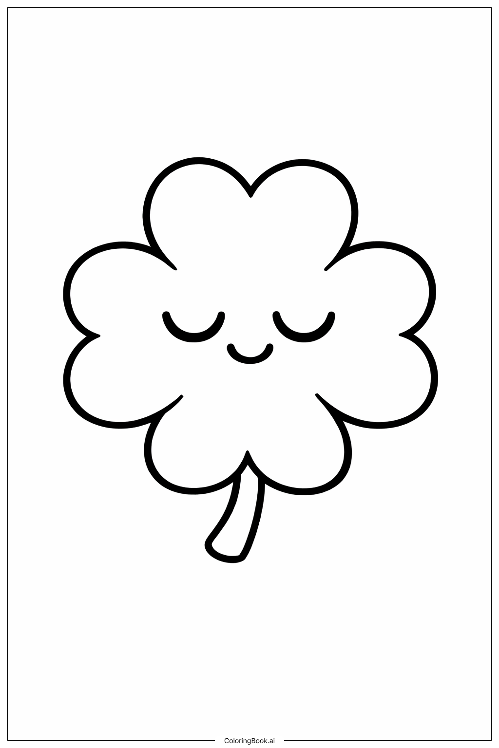 Página para colorear de Trébol Durmiente