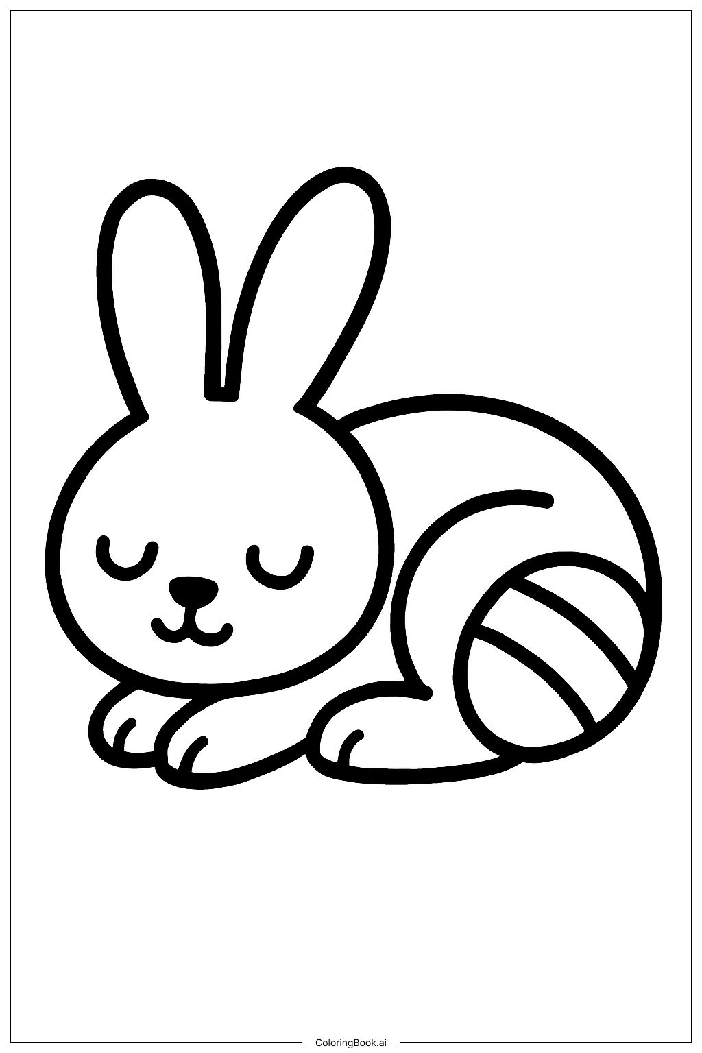  Page de coloriage Lapin de Pâques endormi 