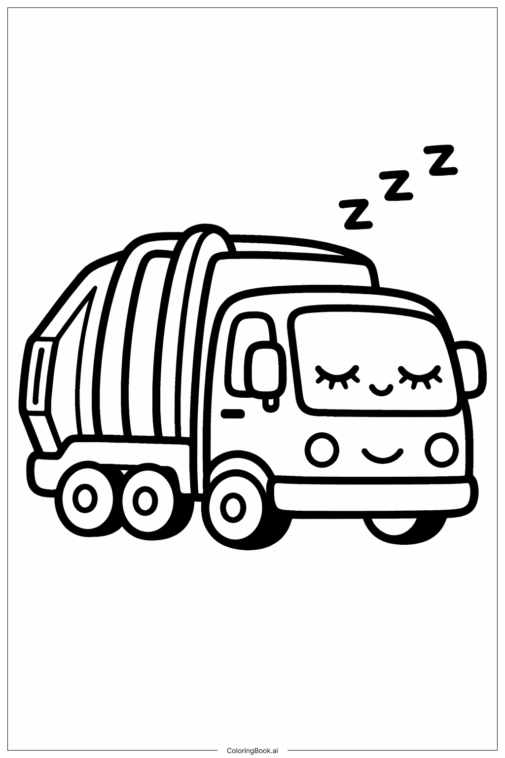 眠っているゴミ収集車