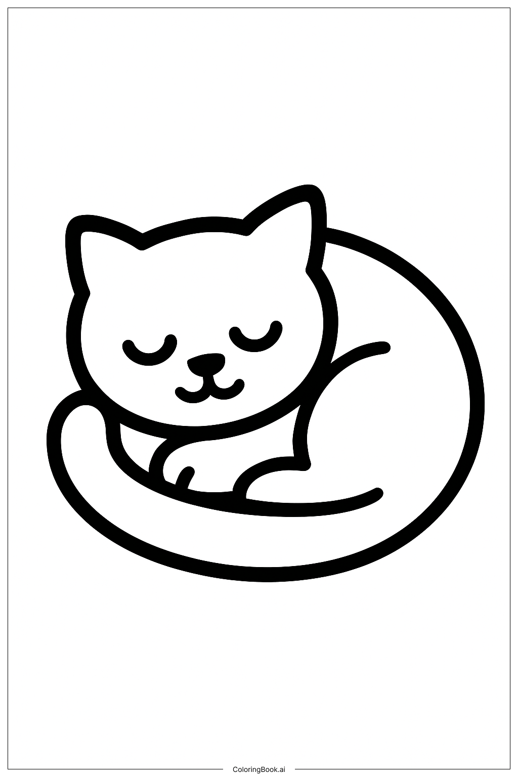  Trang tô màu Mèo Ngủ 