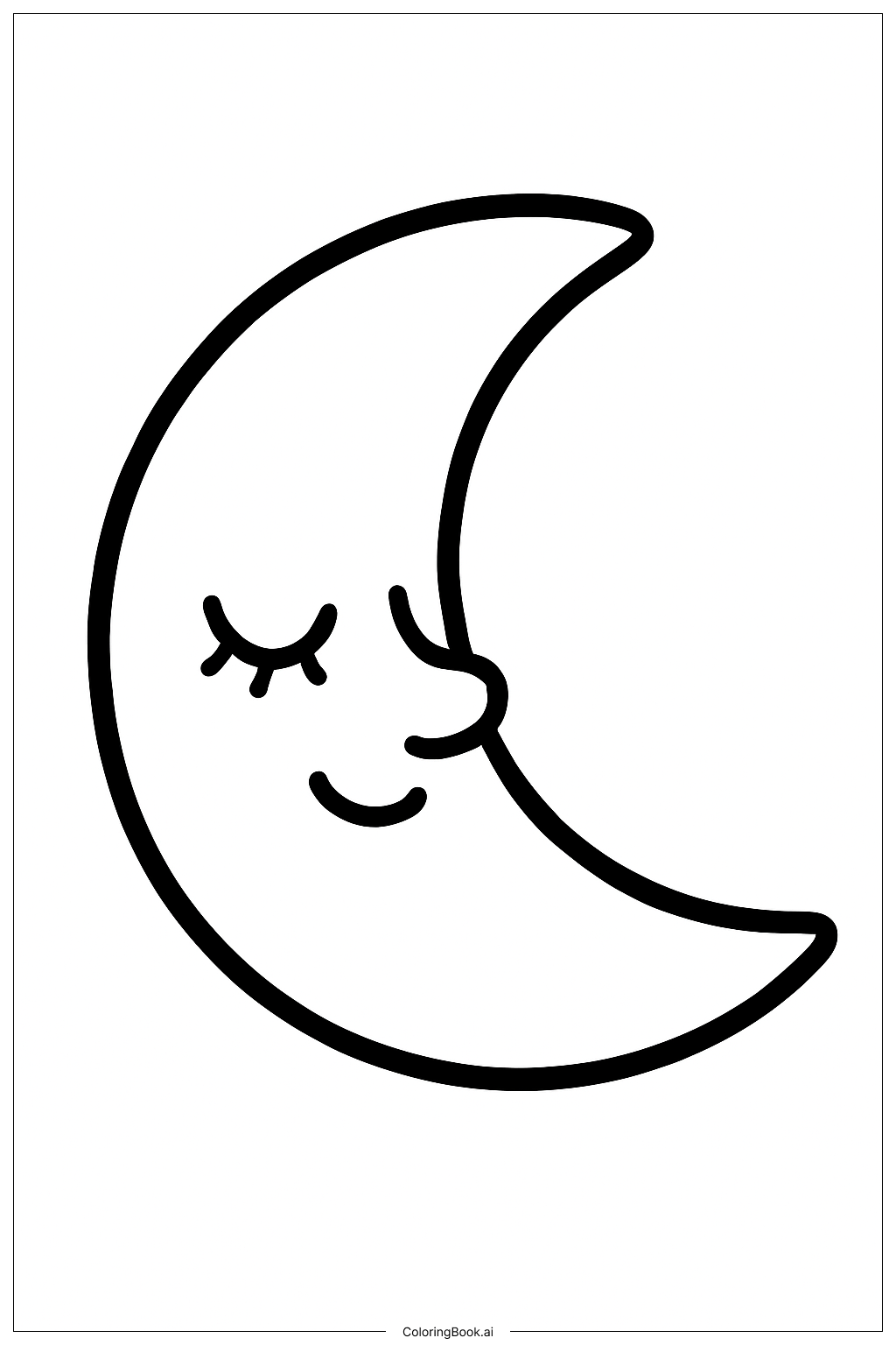 スリーピングムーン メンタルヘルスの塗り絵ページ