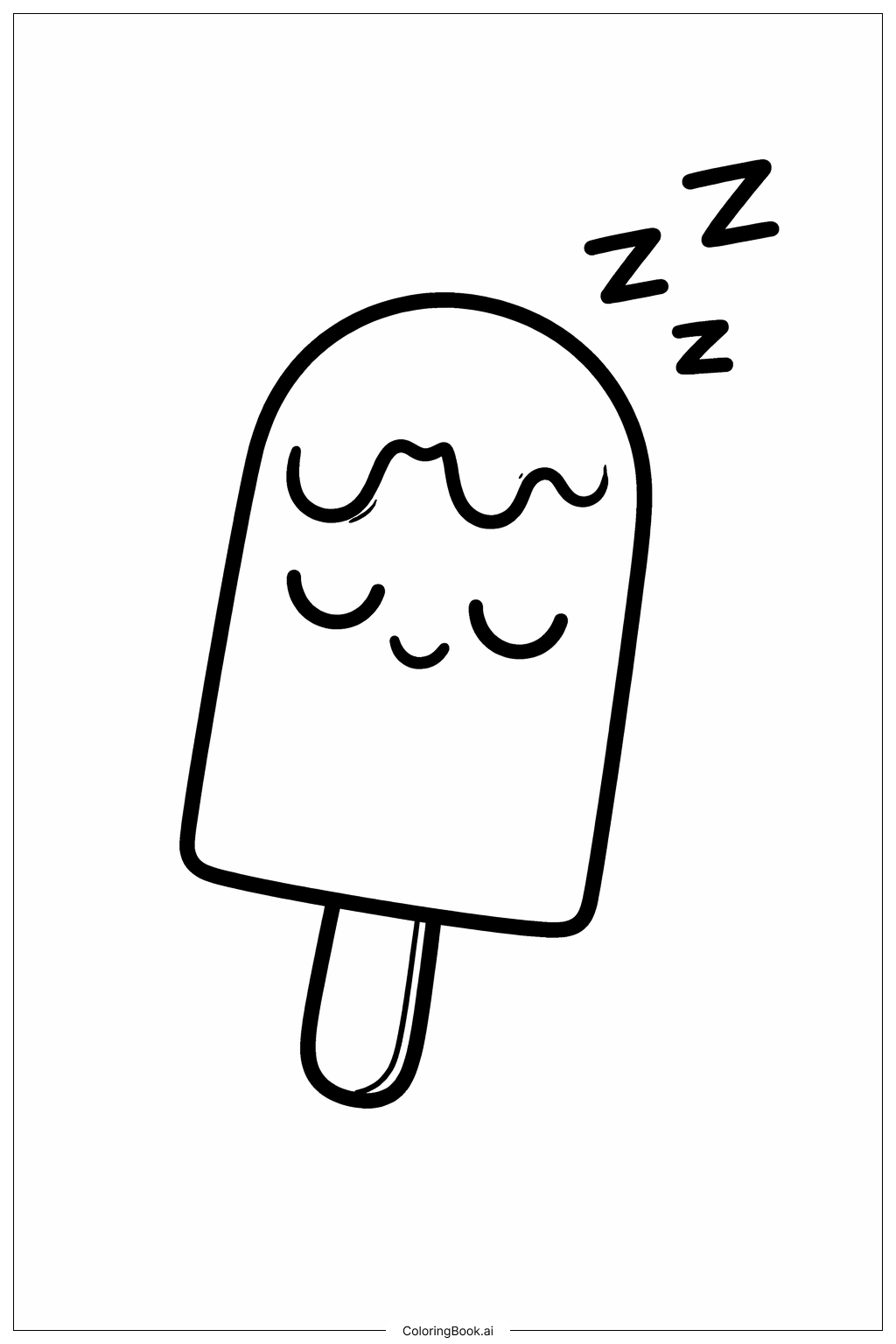  자는 아이스바 색칠공부 페이지 