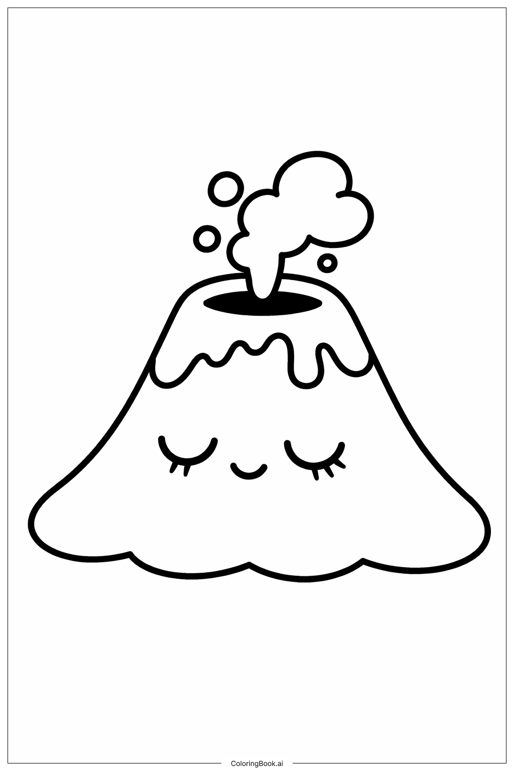  Página para colorear de Volcán Durmiente 
