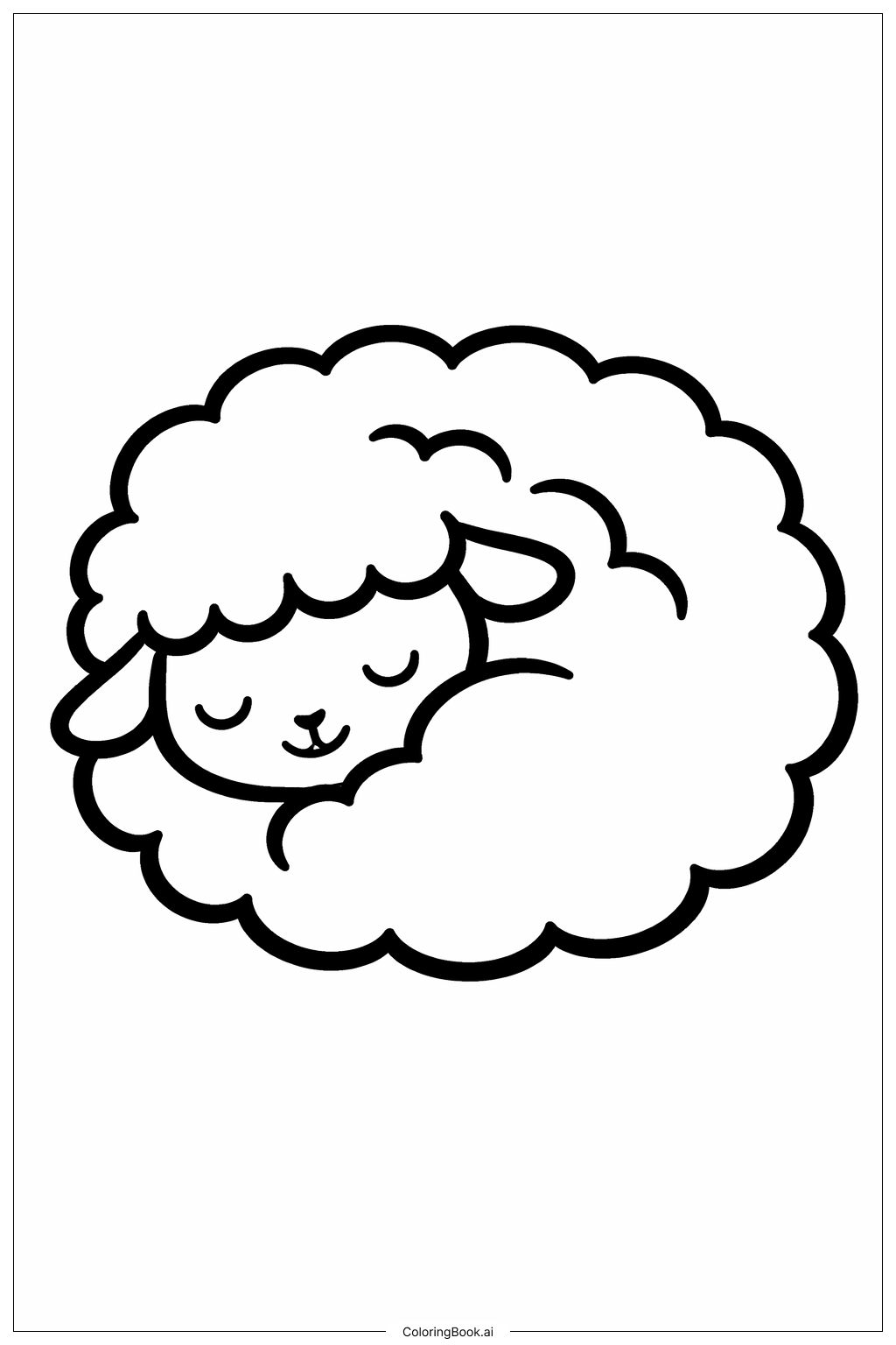  睏睏小羊著色頁 