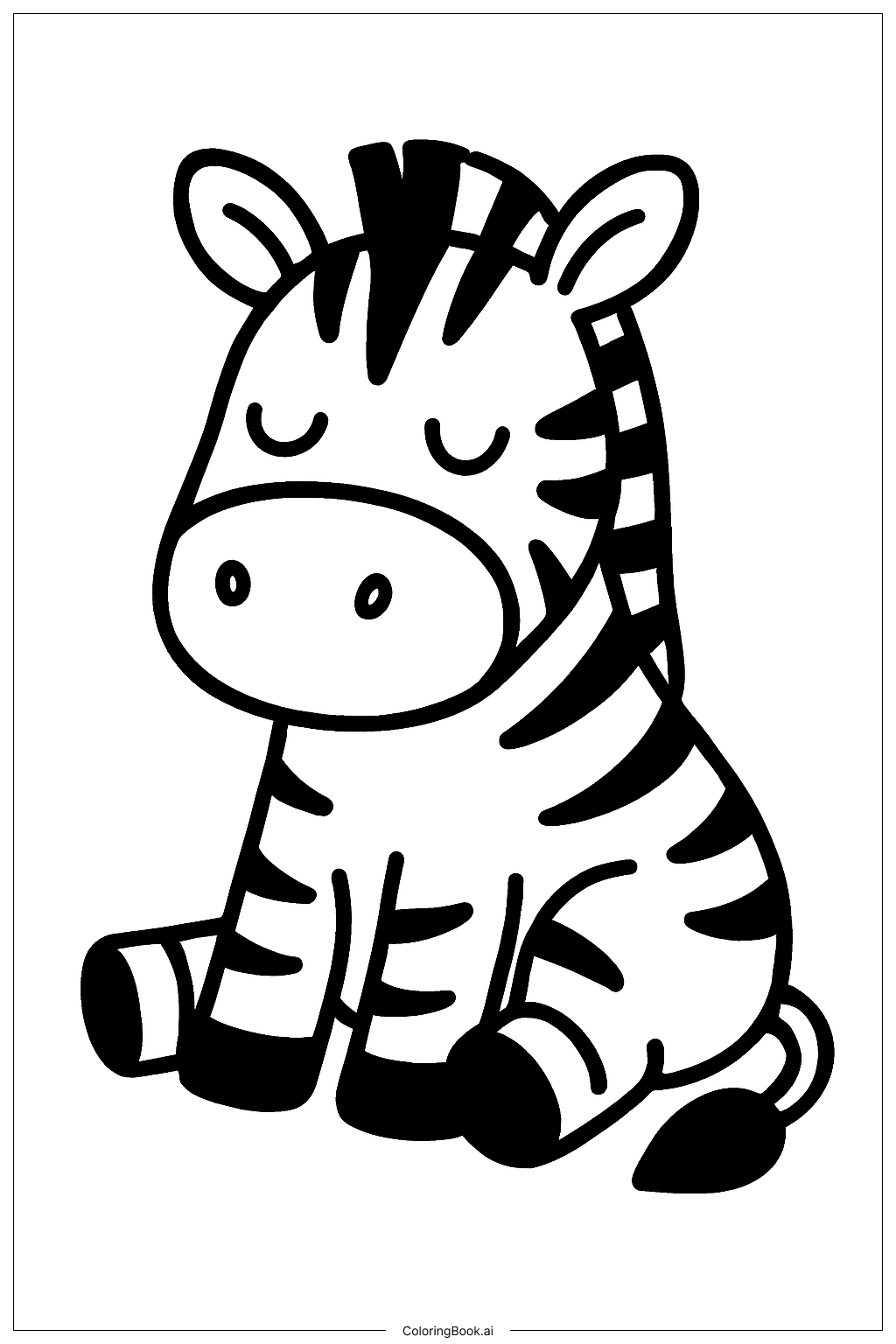  졸린 얼룩말 색칠공부 페이지 