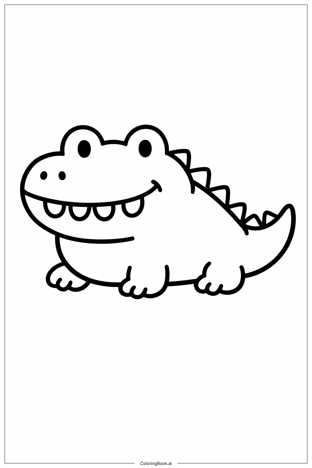  スマイルワニ 動物園に入れてくださいの塗り絵ページ 