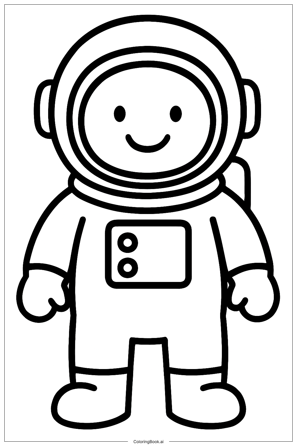  Page de coloriage Astronaute souriant 