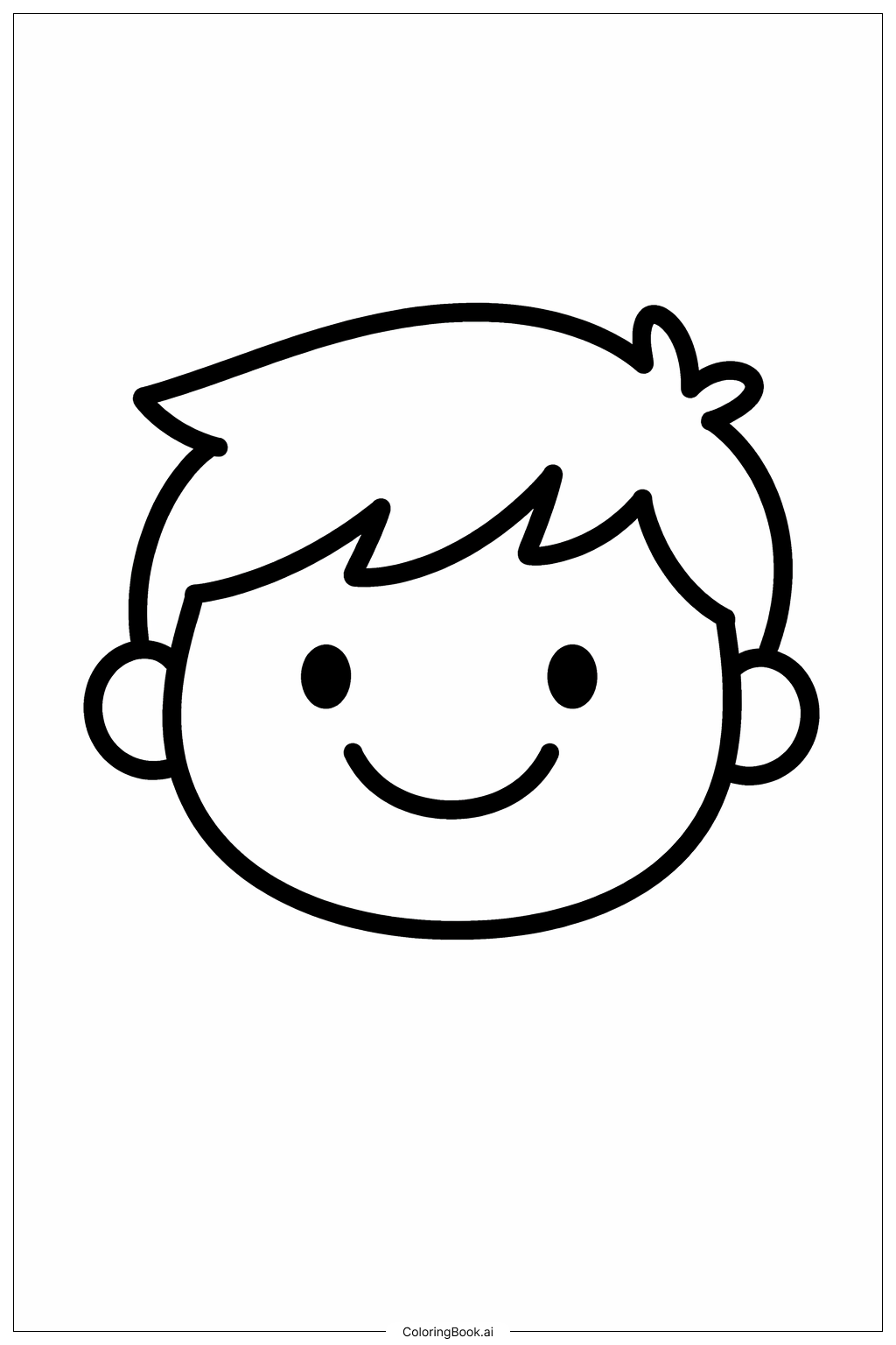  微笑角色臉龐著色頁 