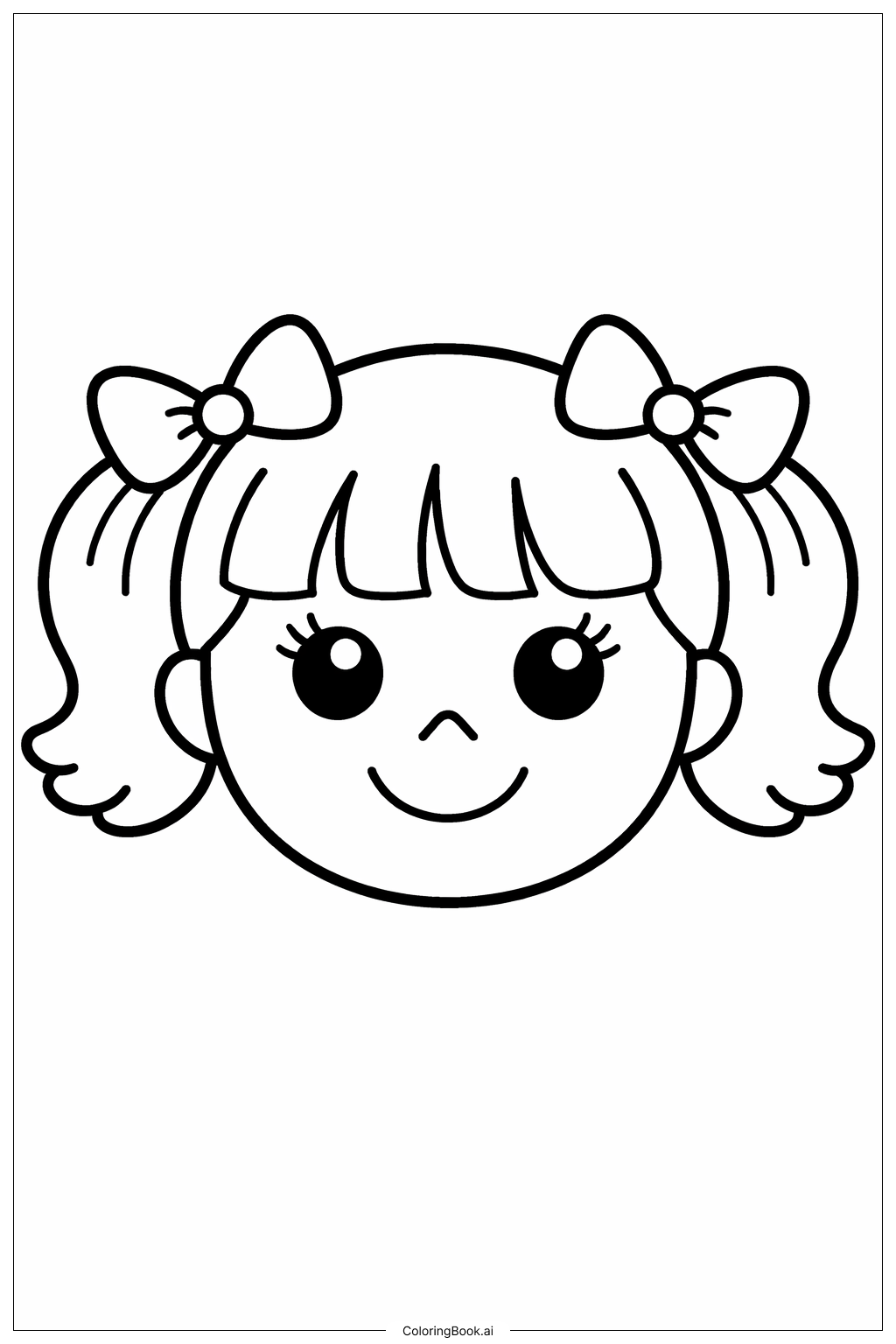 微笑娃娃脸特写填色页