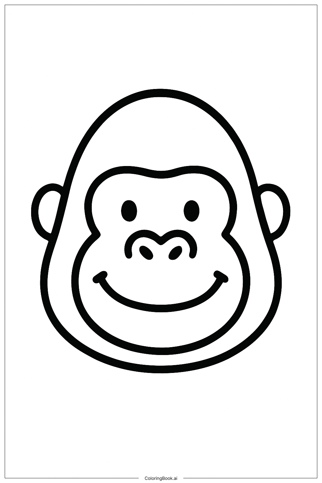 Trang tô màu Khuôn mặt con khỉ đột cười