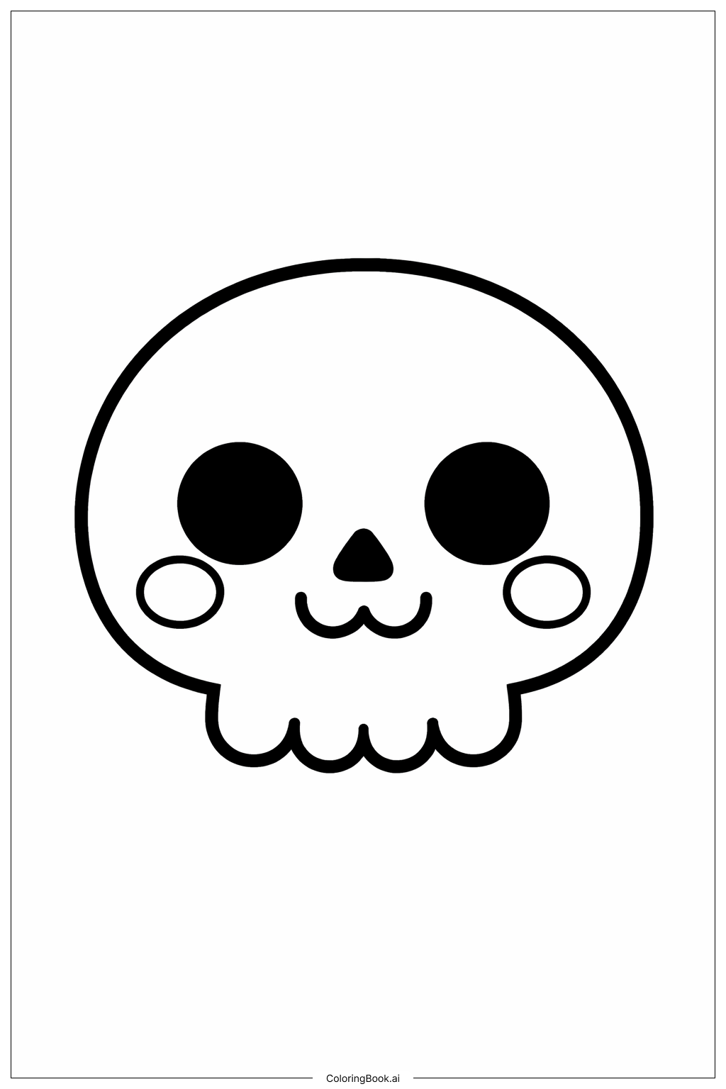  笑顔のホラースカルの塗り絵ページ 