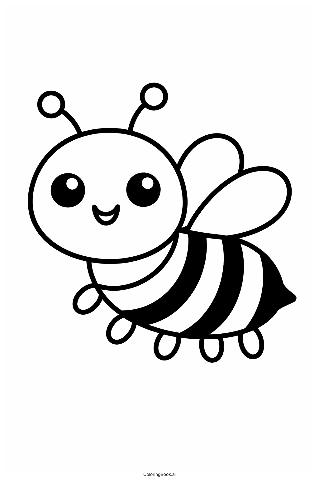  Page de coloriage Ami Insecte Sourire 