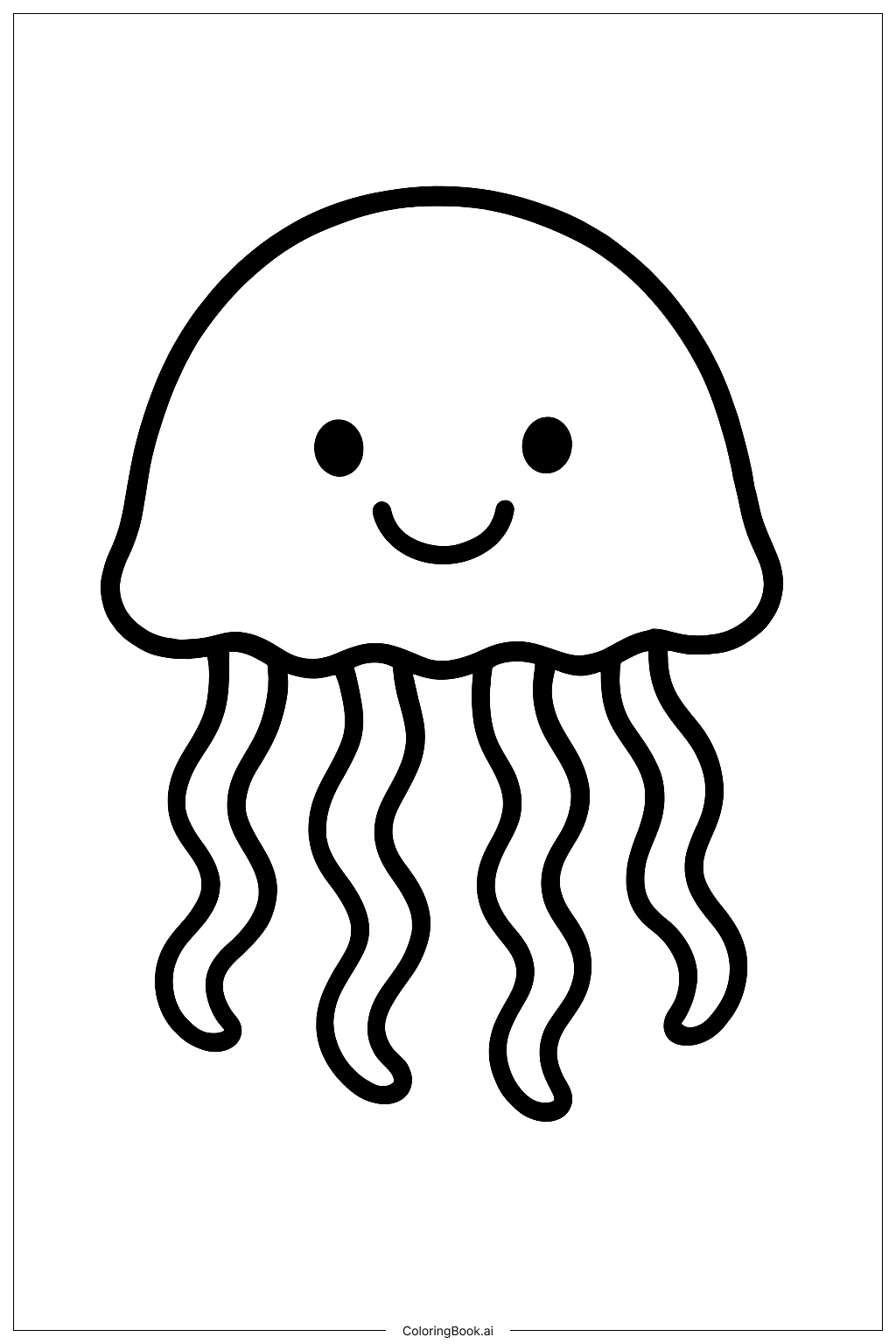 Page de coloriage Méduse Souriante 