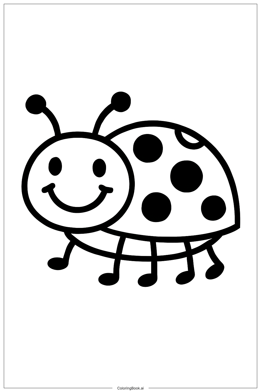  Smiling Lady Bug Coloring Page 